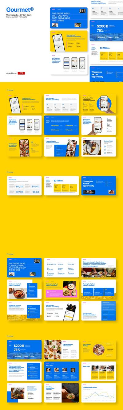 美食极简宣传PPT模版 (PPTX)