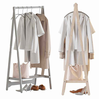 挂满衣物的PAPPADO落地衣架3D模型（FBX,MAX）