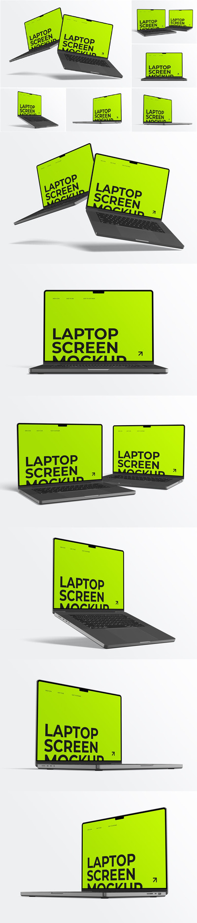 笔记本电脑屏幕样机顶视图 (PSD)
