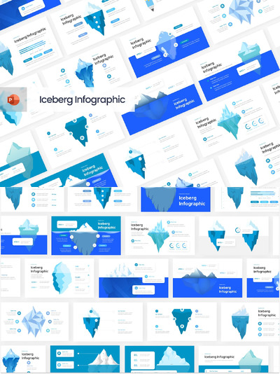 冰山信息图PPT模版 (PPTX)