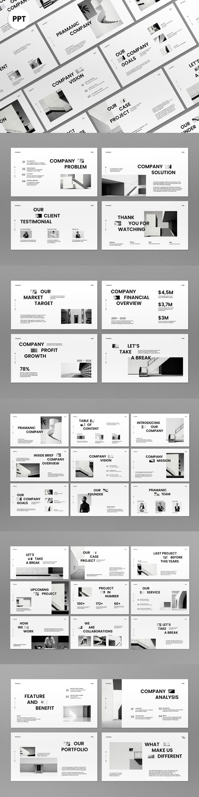 灰色现代建筑演示PPT模版 (PPT)