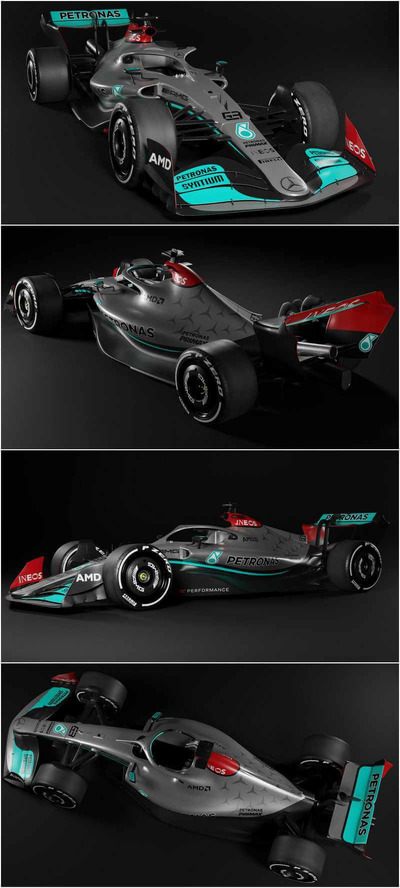 2022 F1 Mercedes Livery赛车3D模型（BLEND,FBX）