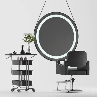 镜子 椅子等理发店设备3D模型（FBX,MAX）