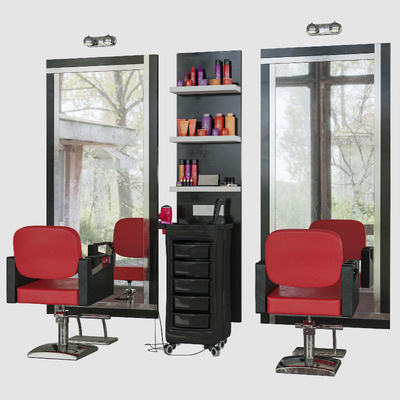 镜子 椅子等理发店设备3D模型（OBJ,MAX）
