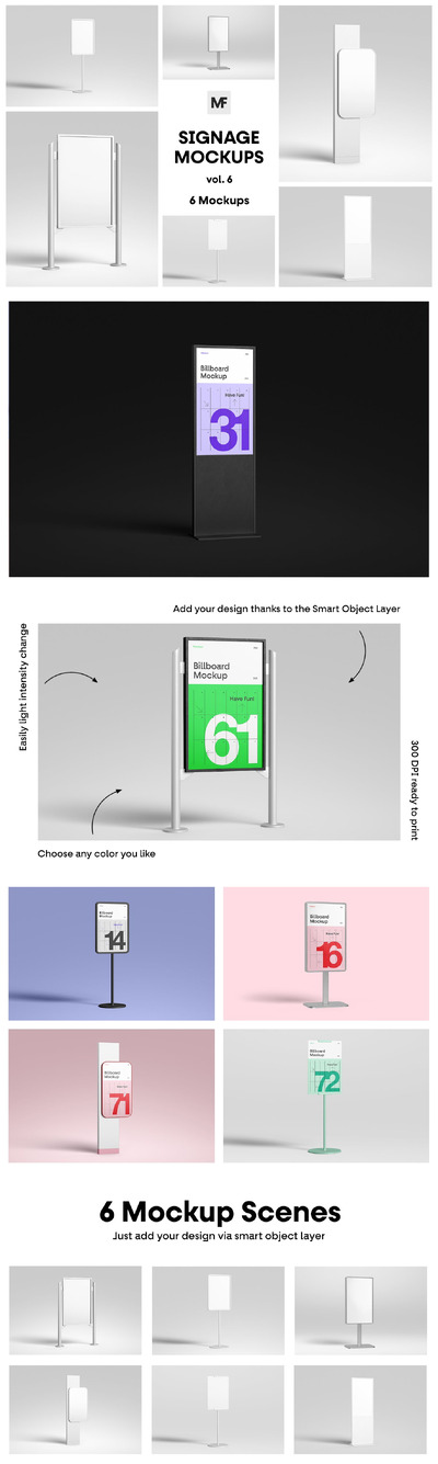 标牌架模型第 6 卷 - 广告 (PSD,JPG)