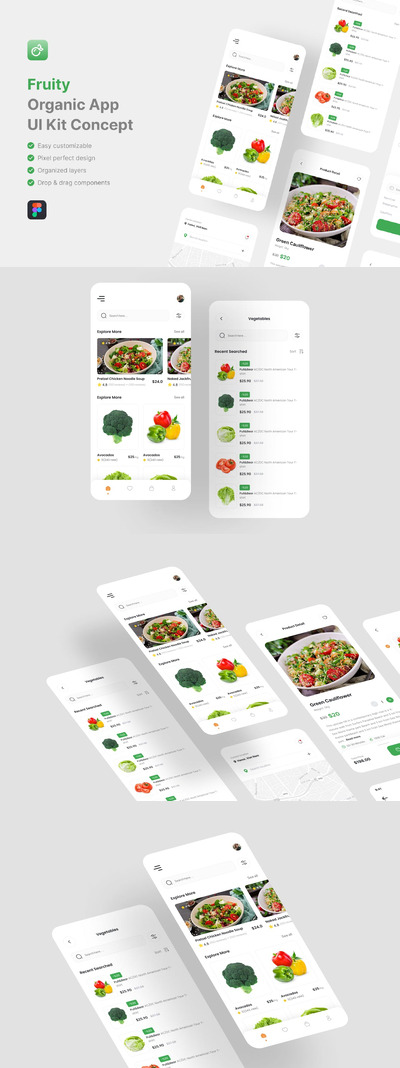 有机蔬菜生鲜应用 APP UI KIT (FIG)