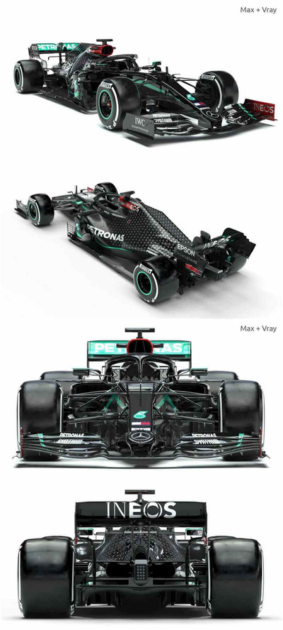 2020 F1 Mercedes W11赛车3D模型（BLEND,MAX）