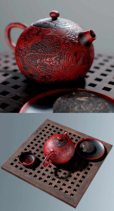 中式茶壶3D模型（OBJ,FBX,MAX）