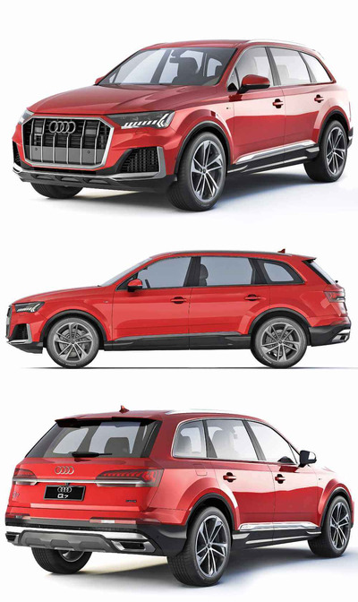 2020奥迪Audi Q7 S-Line SUV汽车3D模型（OBJ,FBX,MAX）