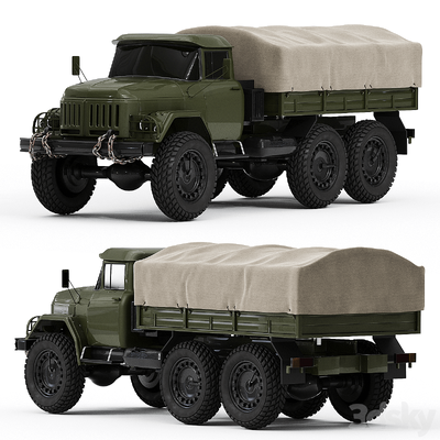 Zil 131军用卡车3D模型（OBJ,FBX,MAX）