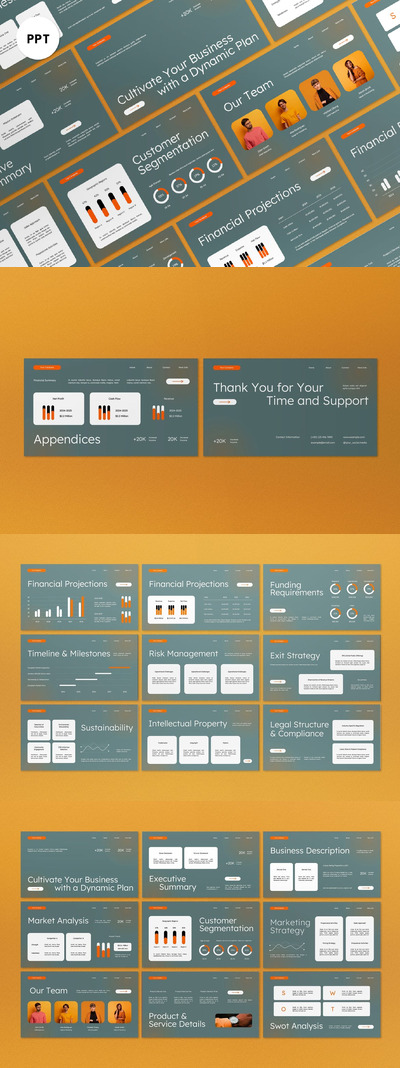 青橙简约公司商业计划书PPT (PPT)
