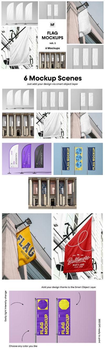 旗帜模型 vol.1 - 标牌 (PSD,JPG)