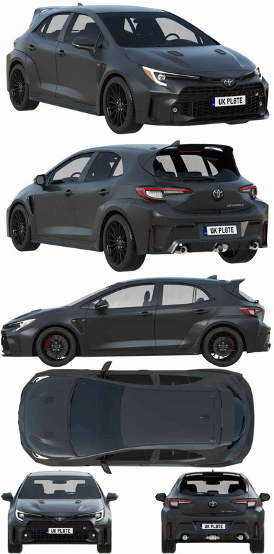 2023款丰田Toyota GR Corolla汽车3D模型（OBJ,FBX,MAX）