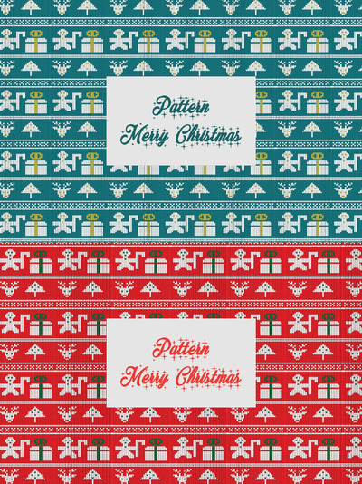 绿色红色圣诞图案背景 (AI,EPS,JPG)