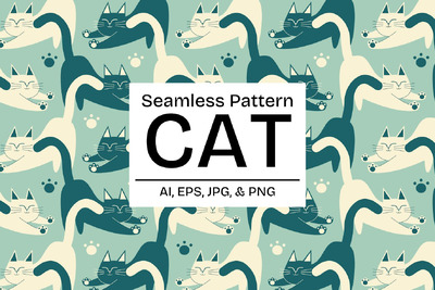 猫图案 (AI,EPS,JPG,PNG)