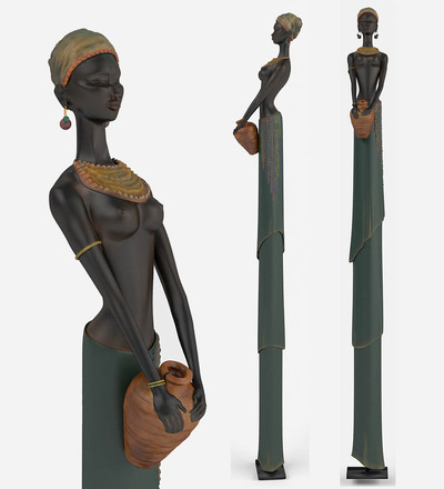非洲女性雕像 摆件 装饰品3D模型（OBJ,MAX）