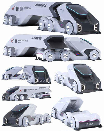 Tesla特斯拉概念版太空卡车3D模型（OBJ,FBX,MAX）