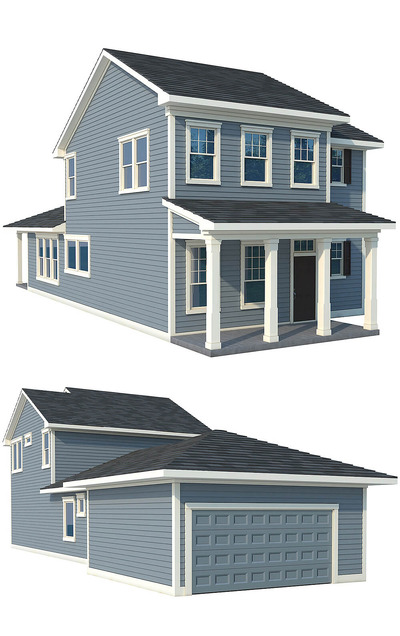 美式房屋 住宅 建筑3D模型（OBJ,FBX,MAX）