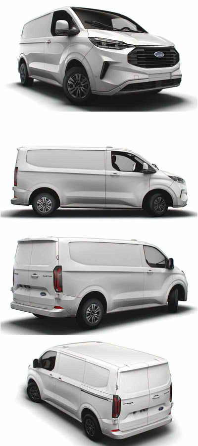 2023款福特Ford Transit Custom Limited L1H1面包车 汽车3D模型（OBJ,FBX,MAX,LWO,C4D）