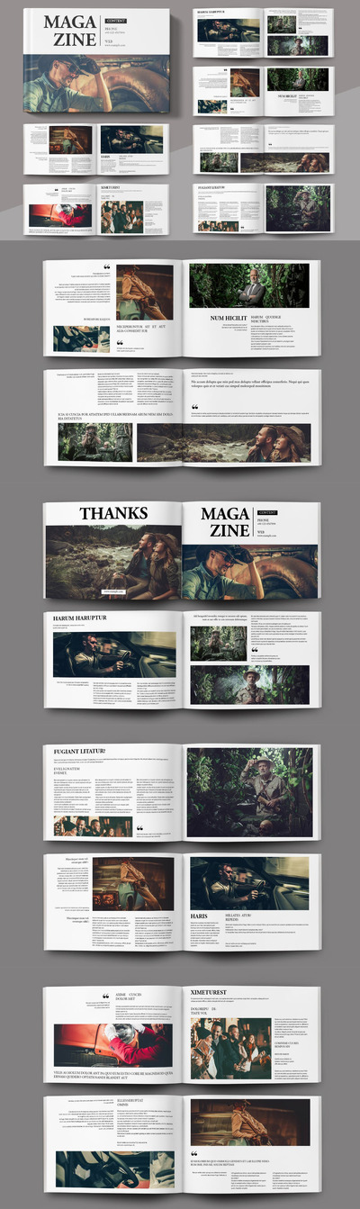 简单的杂志布局景观 (INDD)
