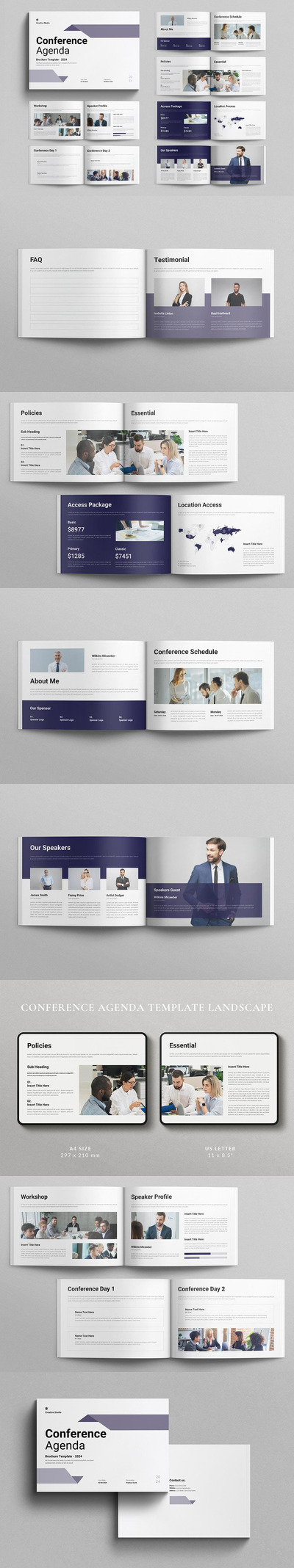 会议议程模板画册模版 (INDD)