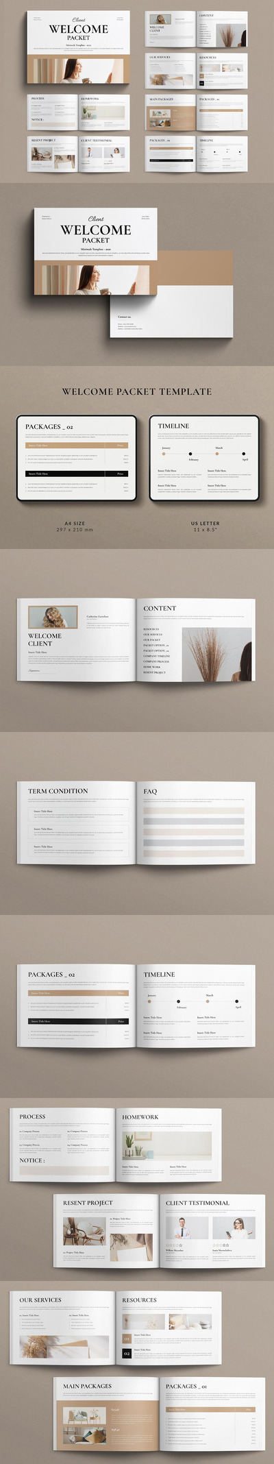 横版产品&服务介绍画册杂志模板 (INDD)