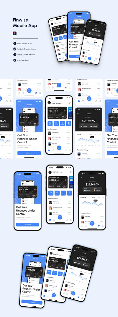 金融移动应用 APP UI KIT (FIG)