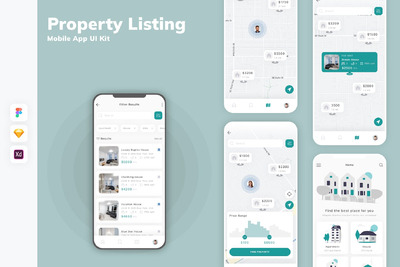 房产列表移动应用  APP UI KIT (SKETCH,FIG,XD)