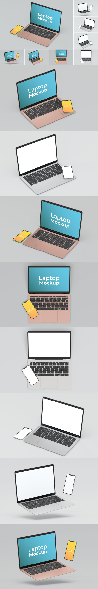 笔记本电脑和手机样机集 (PSD)