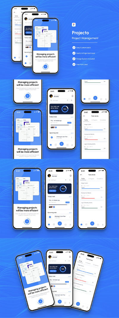 项目管理 - 移动应用 APP UI KIT (FIG)