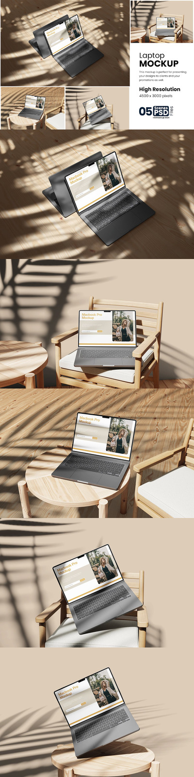 笔记本电脑样机 (PSD,PDF)