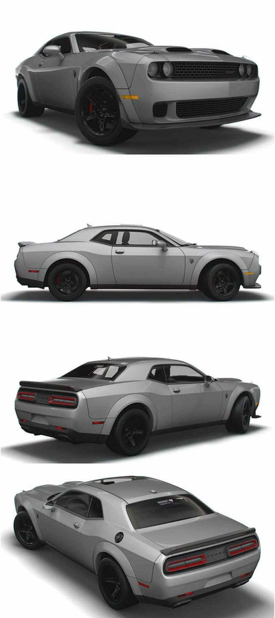 2023 Dodge Challenger SRT Super Stock汽车3D模型（OBJ,FBX,MAX,LWO,C4D）