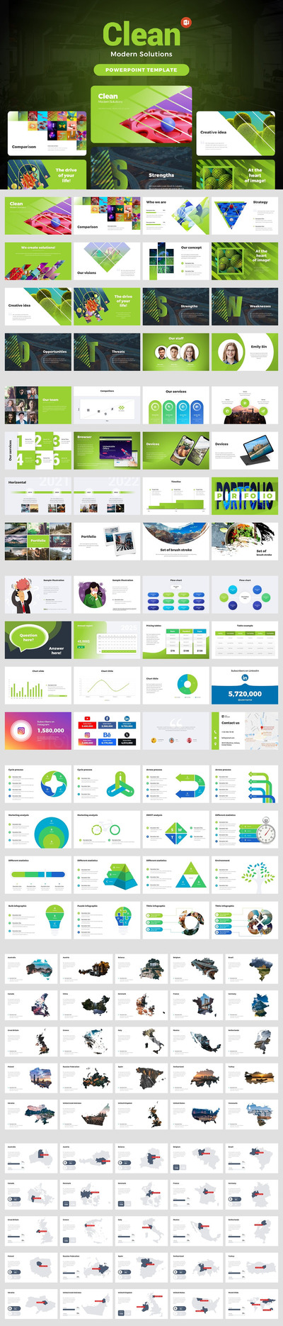 简洁现代互动解决方案PPT模版 (PPTX)