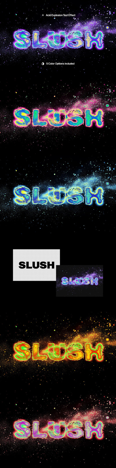 酸爆炸扭曲文字效果 (PSD)