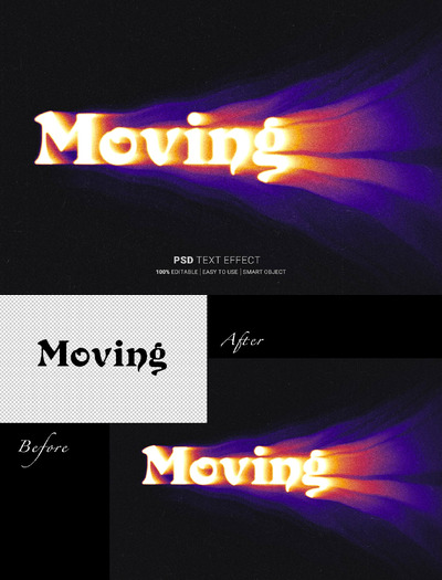 移动可编辑文字效果 (PSD)