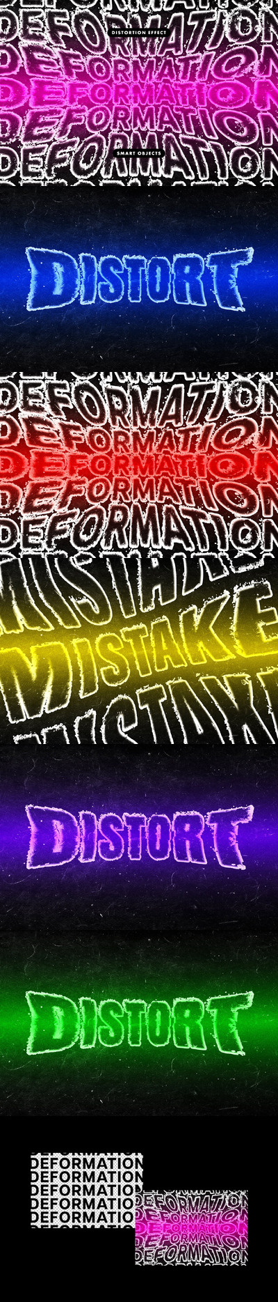 置换扭曲文本效果 (PSD)