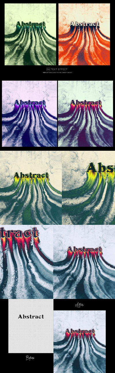 抽象融化文本效果  (PSD)