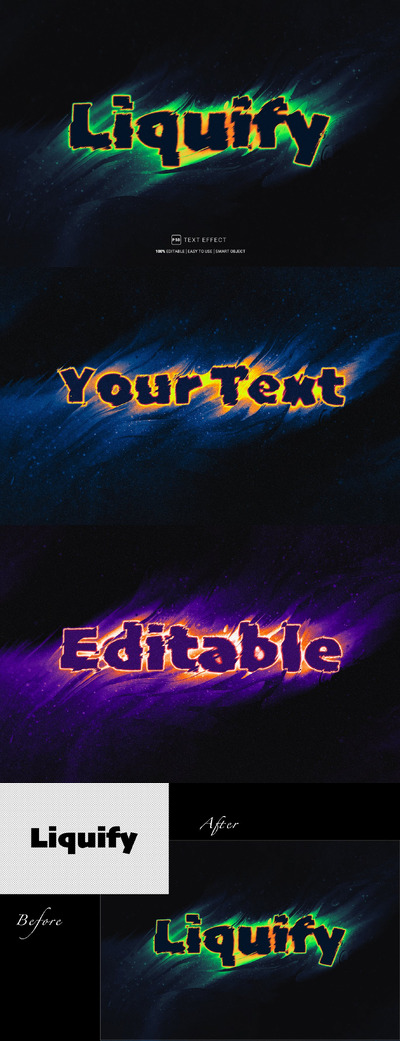 液化扭曲游戏字体效果 (PSD)