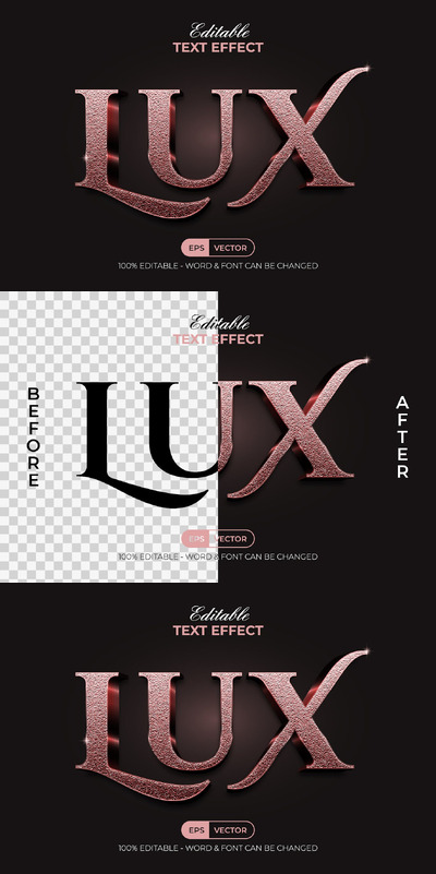 奢华效果文字效果玫瑰金风格 (AI,EPS)