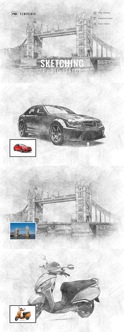 素描照片效果 (PSD)