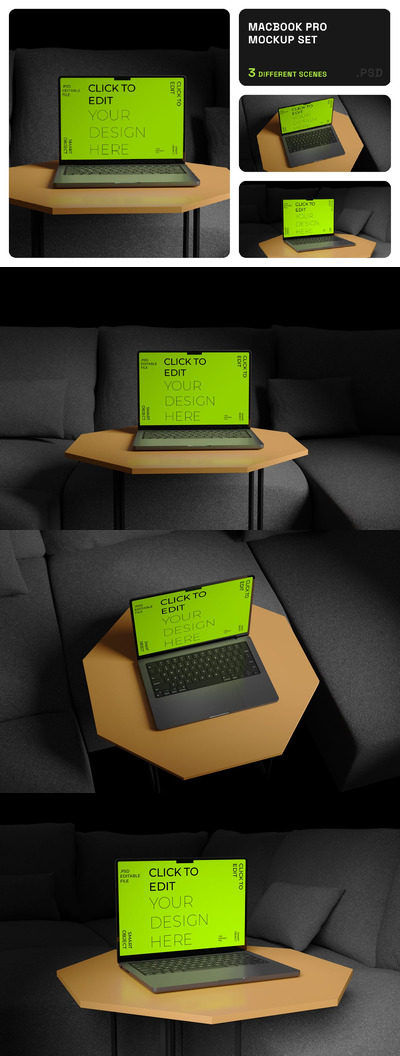 Macbook Pro 电脑样机套装 (PSD)