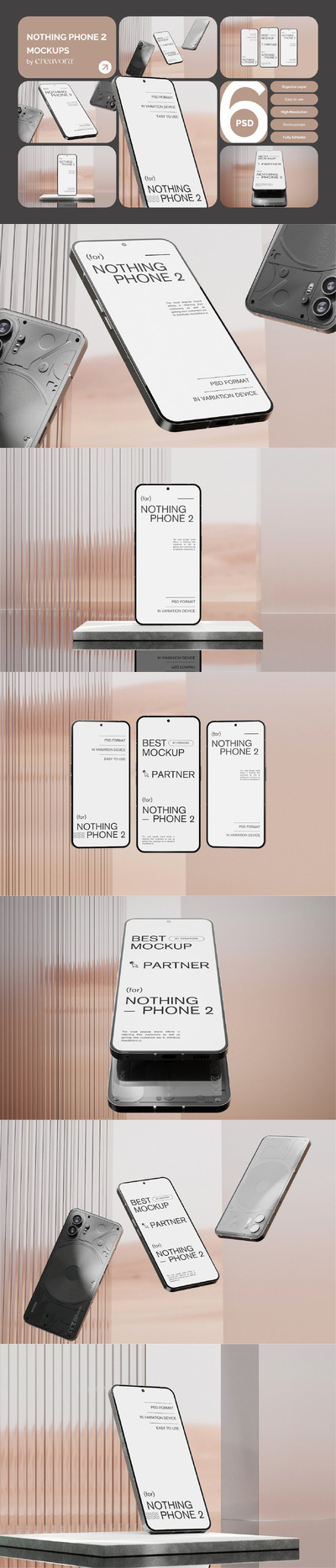 时尚室内场景手机样机 (PSD)