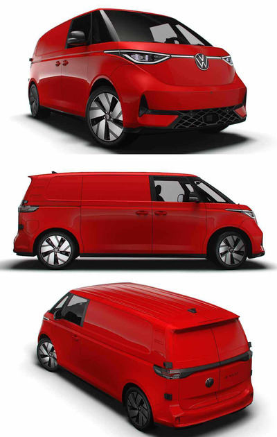 2024款大众VW ID Buzz Cargo LWB GTX MPV汽车3D模型（OBJ,FBX,MAX,LWO,C4D）