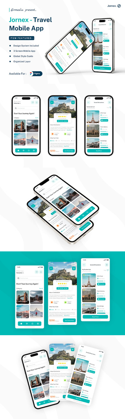 旅行移动应用APP UI KIT (FIG)