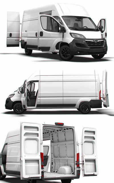 带内饰的2023款Opel Movano L3H3厢式货车 汽车3D模型（OBJ,FBX,MAX,LWO,C4D）