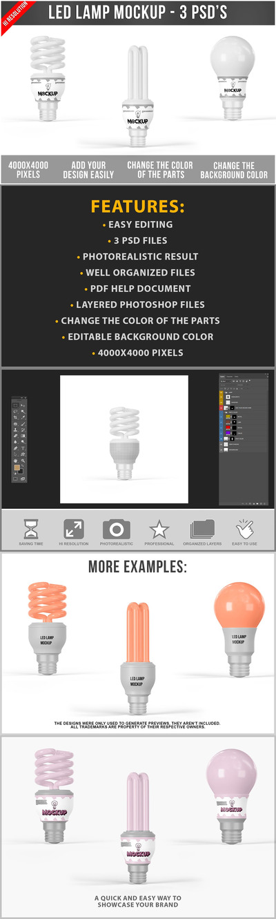 💡💡💡 Led 灯泡样机 (PSD)