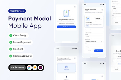 支付移动应用程序APP UI KIT (FIG,XD,SKETCH)