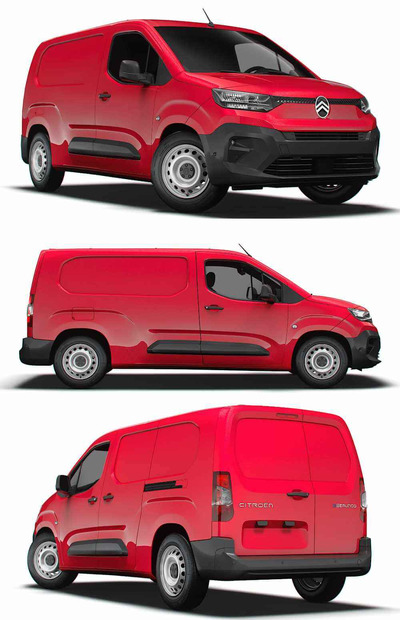 2024款雪铁龙Citroen e Berlingo Van LWB电动厢式货车 汽车3D模型（OBJ,FBX,MAX,LWO,C4D）