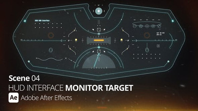 HUD 界面监控目标  AE动画模版