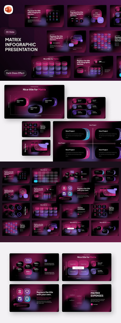 矩阵信息图 PPT模版 (PPTX)